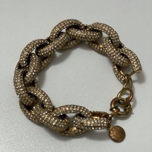 J. Crew Bracelet Pave Gold Rhinestones Chain